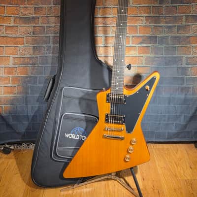 Epiphone 2016 '58 Korina Explorer Korina Black Pickguard w/ World Tour Gig Bag image 1
