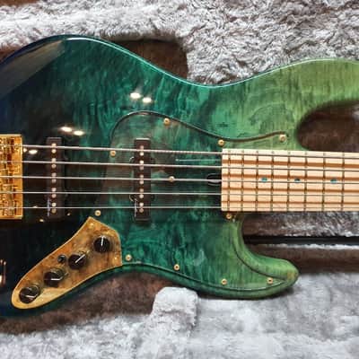 2018 Bacchus Exotic Wood Custom Woodline 517 Japan Handmade Series 5 String Bass image 3
