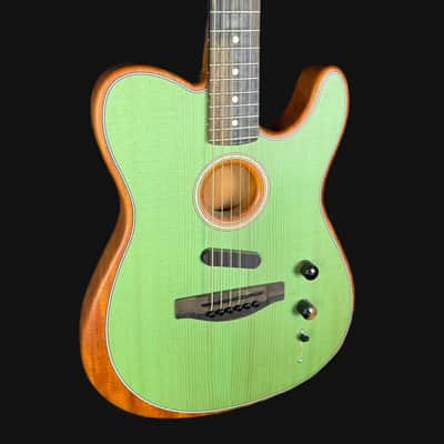 Fender Acoustasonic Telecaster Guitar in Surf Green w/ Deluxe Gigbag image 2