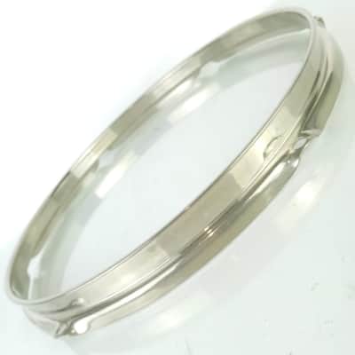 Ludwig 12" 6Lug Nickel-BRASS Tom Drum Rim/Hoop Triple-Flange Vintage 50s WFL NOB image 3