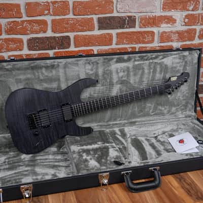 ESP Signature Series Jon Donais Flamed Maple Top See Thru Black Satin 2008 w/OHSC image 2