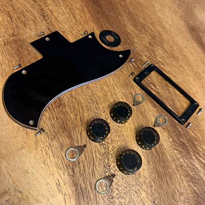 Original 1974 Gibson SG bundle: pickguard, poker chip, one pickup ring, 4 speed knobs, 4 pointer washers, period screws image 7