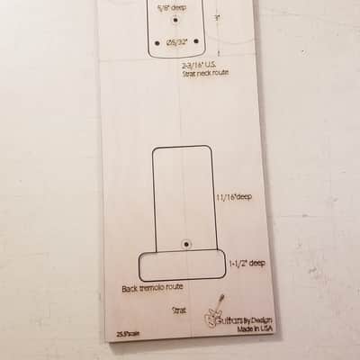 Guitarsbydesign Explorer Guitar Body Template For Strat Neck And Tremolo image 3