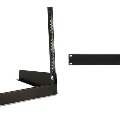 Middle Atlantic Products DR-8 8U Desktop Rack Bundle with Middle Atlantic Products EB1 Flanged Steel Rack Panel - 1U image 1