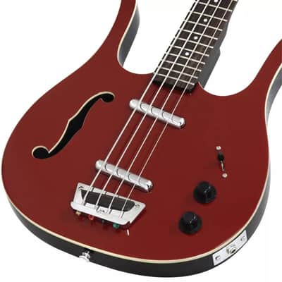 Danelectro 58 Longhorn Semi-Hollowbody Short Scale 4-String Bass - Red Hot image 6