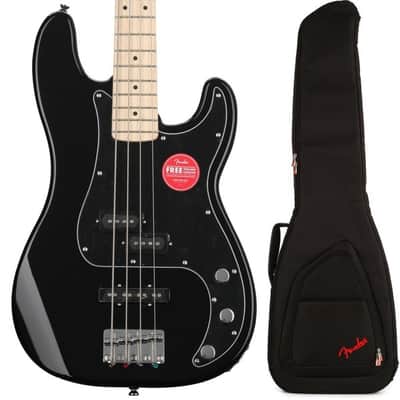 Squier Affinity Series Precision Bass with Gig Bag - Black with Maple Fingerboard image 2