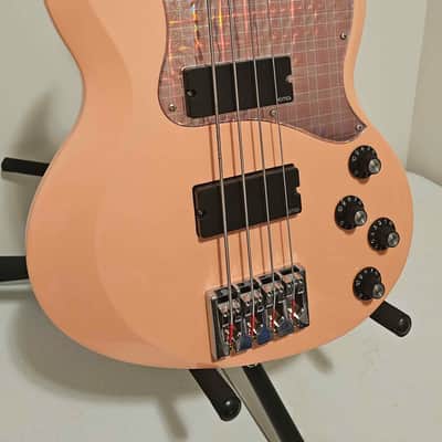 ESP ESP×BanG Dream! Collaboration Poppin'Party Series 牛込りみ Model VIPER BASS Rimi II 2021 - Rimi Pink w/Flip Flap Blue image 2
