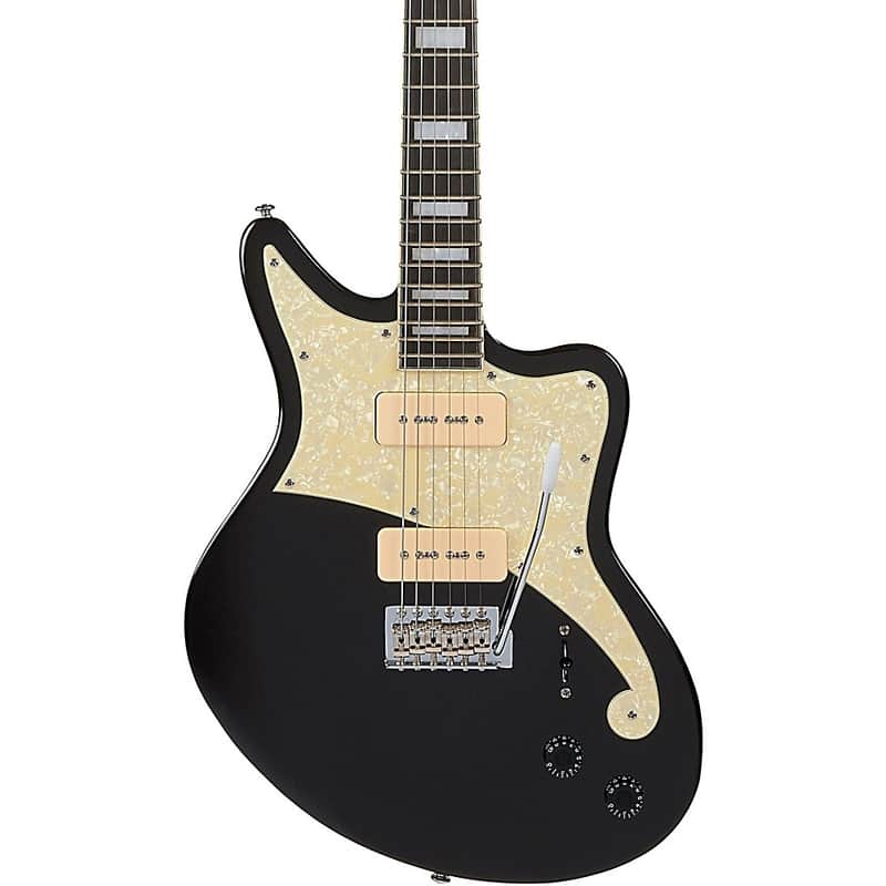 D'Angelico Premier Series Bedford Solidbody Electric Guitar Regular Black Flake image 1
