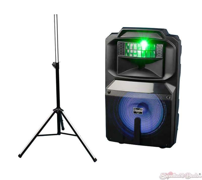 Vocopro SoundGlow-1200 12" Powered Speaker W/RGB Derby Light & Lighted Stand image 1
