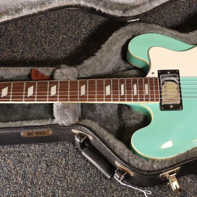 Epiphone Riviera Turquoise Finish Frequensator Tailpiece Semi-Hollow Body Electric Guitar with TKL hard case 1997 Made in Korea Peerless Factory image 2