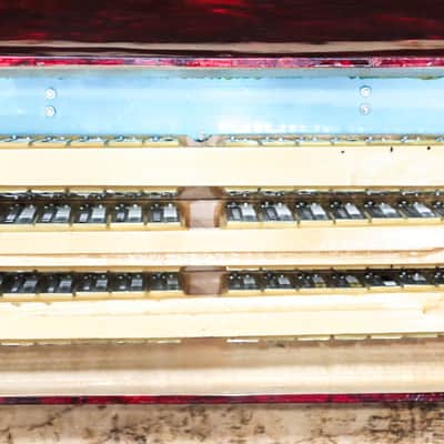 Milan Accordion 72-Bass 34-Key 5-Treble Switch Red Piano Accordion w/Case image 9