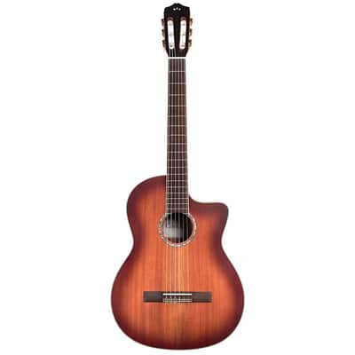 Cordoba Iberia C4-CE Cutaway Electric Nylon String Guitar - Edge Burst image 2