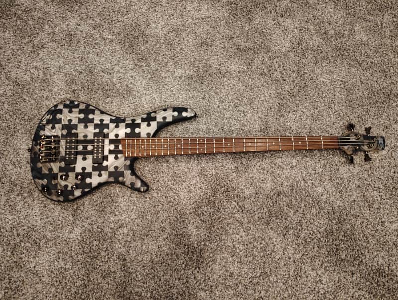 Ibanez SR300E 2021 - Custom Black and White Swirl