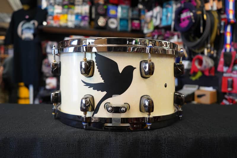 ddrum Dominion Series Limited Edition 13" Maple Snare Drum - White Sparkle Lacquer | 7x13" image 1