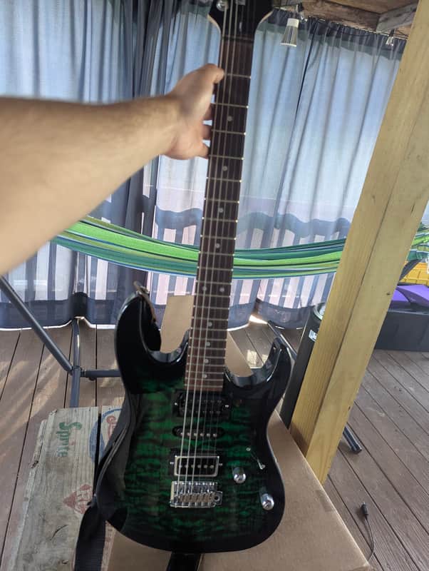 Ibanez GRX70QA-TEB Gio 2016 - Present - Transparent Emerald Burst with custom pickups image 1