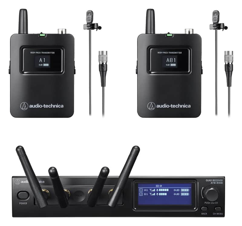 Audio Technica ATW-1421/L Digital Dual Lavalier Microphone System with Receiver image 1
