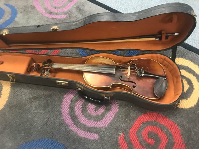 Vintage German Made 3/4 Size Antonius Stradivarius Copy Violin w/ Lifton Case +Glasser Bow. Sale Benefits Music Education Nonprofit! image 1