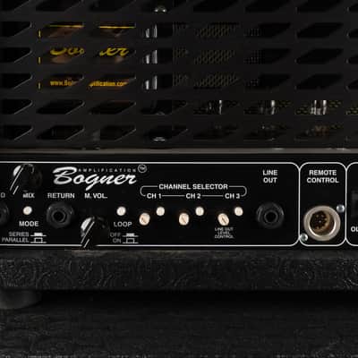 2007 Bogner Ecstasy 101B Top with Bogner Custom Shop 412ST Cab - Black Triskele with Sal N Pepper Front | USA Boutique 3-Channel 100/50-Watt EL34 Tube Guitar Half Stack Amp Head Box with Class A/AB Switch image 11
