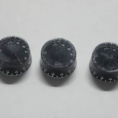 THREE lightly used genuine Gibson BLACK SPEED KNOBS (ONLY 3 of the 4 knobs from PRSK-010 set are for sale) from 2005 (see comparison pictures # 4,  # 5, and # 6 of bottom side) image 12