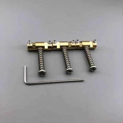 3pcs In Tune Guitar Tele Telecaster Style Bridge Saddles, Brass Materiel image 3