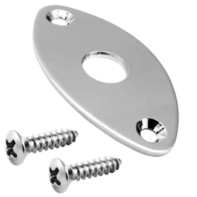 Football Jack Plate for Guitar & Bass-Chrome