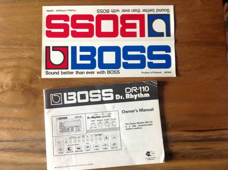 Boss Dr Rhythm DR-110 Graphic -  Original Instruction manual and stickers only (no drum machine) image 1