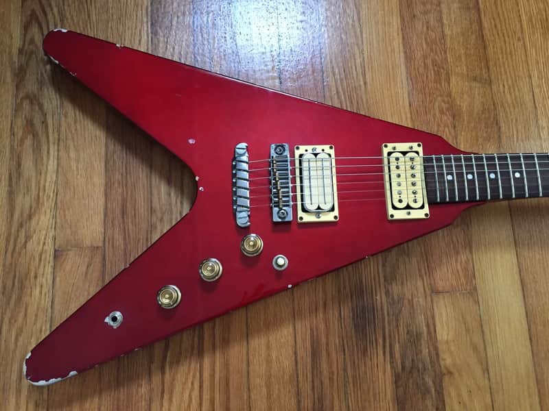 Vintage Ibanez Rocket Roll 2 80s Metallic Red flying V | Reverb España