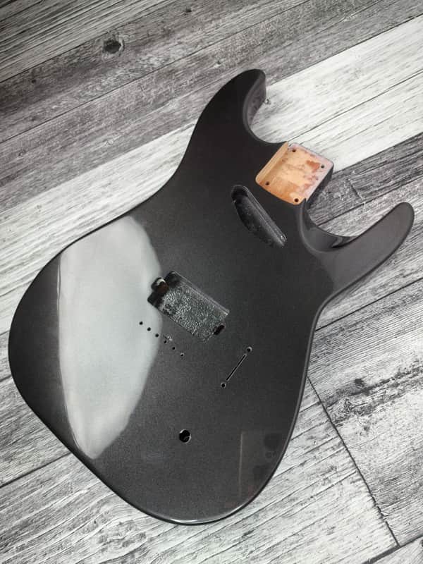 Havok Hard Tail Metallic Black 2pc Mahogany Guitar S type, HS config Custom Guitar Body. 80' style image 1