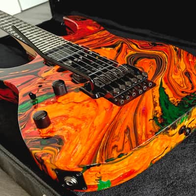 IBANEZ RG 470 Orange Tiger Custom Swirl-Year 1993-Lefthand - one off!! image 9