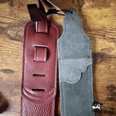 Franklin Strap 3" - Original Natural Glove Leather Guitar/Bass Strap (Ox Blood) image 4