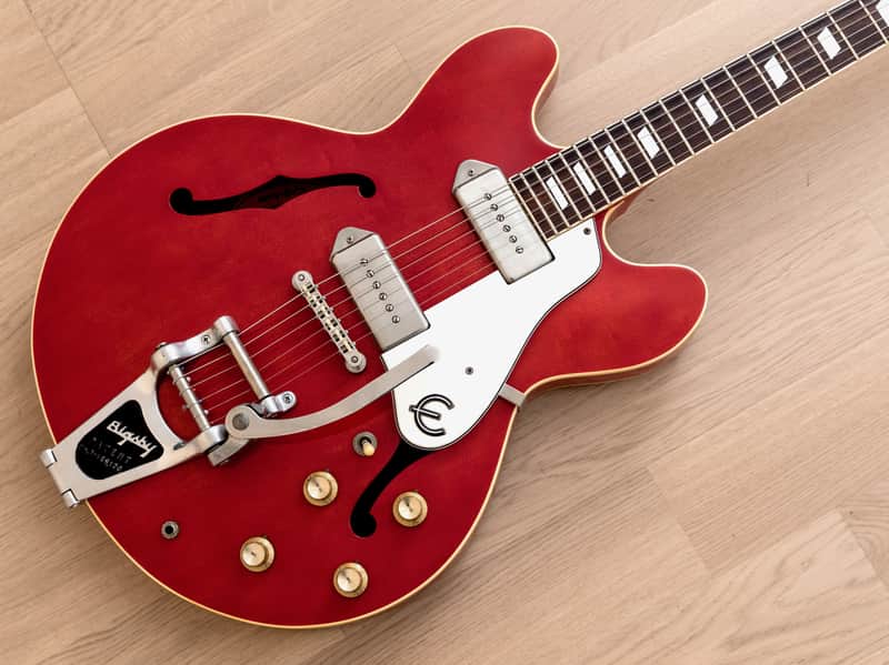 1991 Epiphone Casino Electric Guitar Cherry w/ Bigsby | Reverb Canada