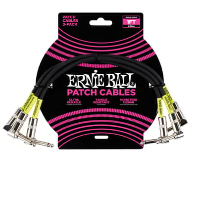Ernie Ball P06075 Right-Angle Patch Cables - 1' (3-Pack)