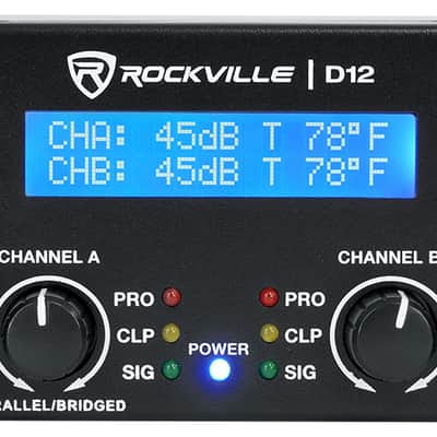 Rockville D12 5000w Peak/1400w RMS 2 Channel Power Amplifier Pro/DJ Amp+Cables image 4