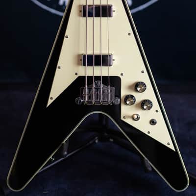 Eastwood Flying V Bass - Short Scale - Black w/OGB image 2
