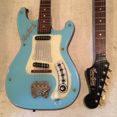 Hagstrom 1 1960's Rare Lavender + Blue Plastic Top Guitars image 4