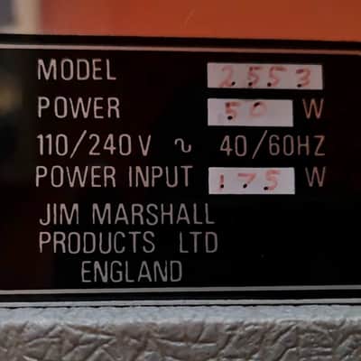 Marshall JCM 25/50 2553 Silver Jubilee 1987 25th Anniversary (2553 head + 2556A speaker) image 16