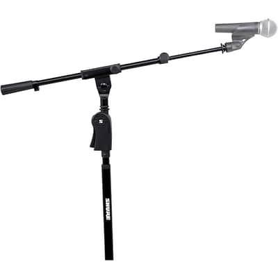 Shure Deluxe Tripod Mic Stand With Telescoping Boom and Pistol Grip One-Handed Clutch - Regular Black image 6