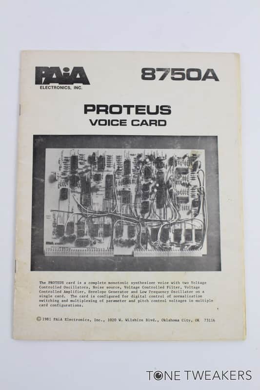 PAIA 8750A Proteus Voice Card Service Manual Schematic 1 VINTAGE SYNTH DEALER image 1