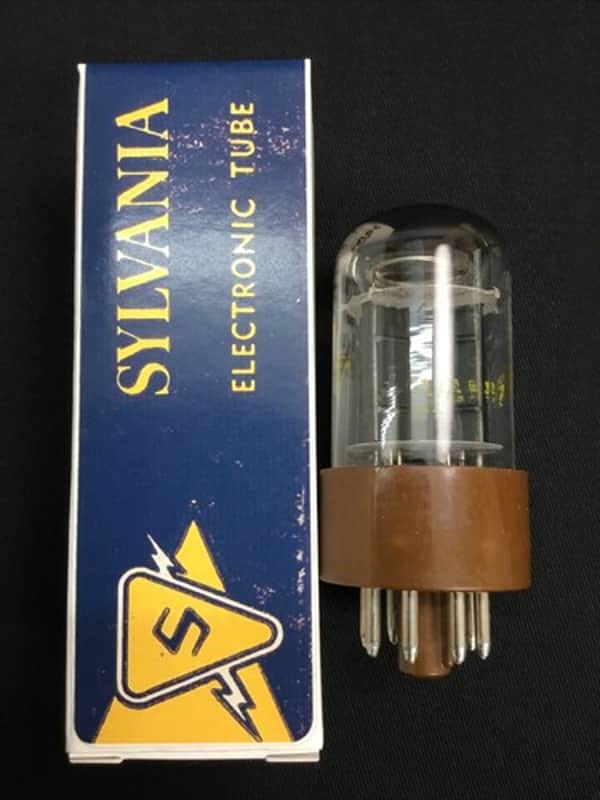 SYLVANIA 6SN7GTB Triangle Plates Brown Base AUDIO VACUUM TUBE Tested 2.1517-D image 1
