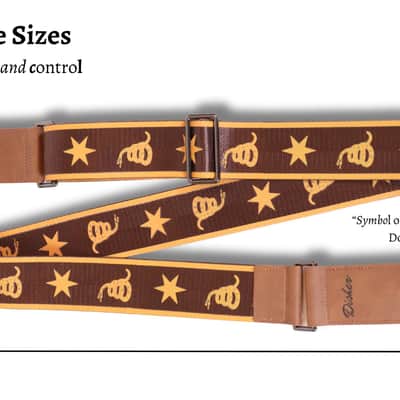 Disher Rattlesnake Don't Tread on Me Guitar Strap (Seatbelt-Nylon/Cowhide Leather) Gadsden Flag Guitar Strap (3 Colors) image 4