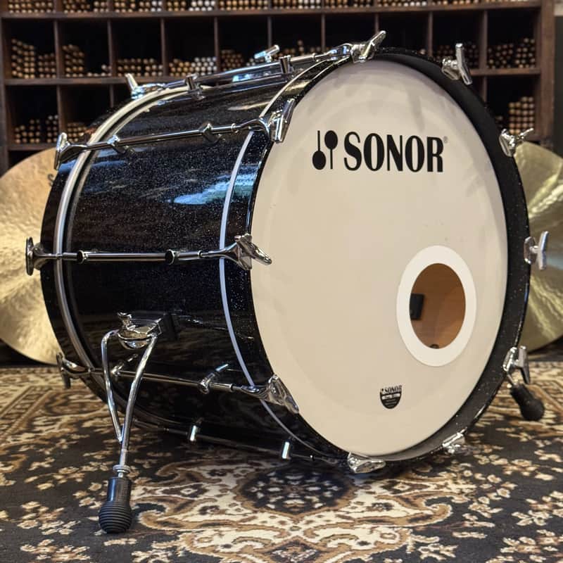 VINTAGE 1980's Sonor 16x20 Hilite Bass Drum in Black Diamond image 1