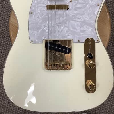 1996 Fender (Japan) 50th Anniversary Telecaster White Pearloid/Gold w/ Gig Bag image 2