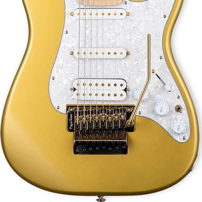 ESP LTD JRV-8 Javier Reyes Signature 8-String Baritone Electric Guitar, Maple Fingerboard, Metallic Gold image 1