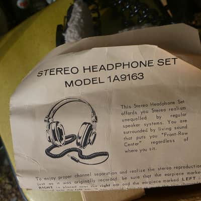 Antique Magnavox stereo headphones 1960's in Original box w/paperwork image 3