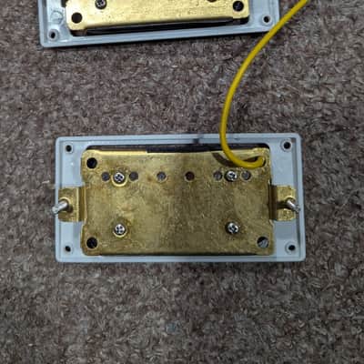 KRAMER® PACER CLASSIC WHITE BRIDGE & NECK HUMBUCKER PAIR w/ PICKUP MOUNTING RINGS EPIPHONE ESP image 2