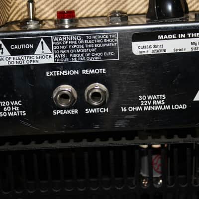 Peavey Classic 30 II/30 Watt 1 X 12" Tube Amp Combo (Tweed) image 9