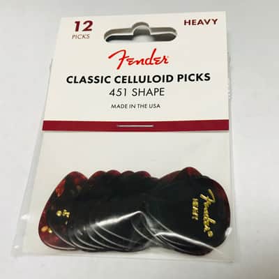 198-0451-900 Fender 451 Classic Celluloid Guitar Picks Heavy Faux Tortoise Shell