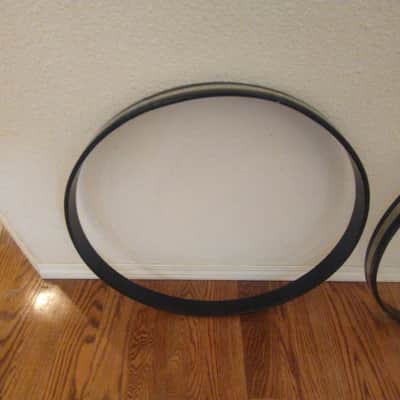 Ludwig (2) vintage 20 inch super classic/downbeat silver sparkle bass drum hoops 1960s excellent! image 6