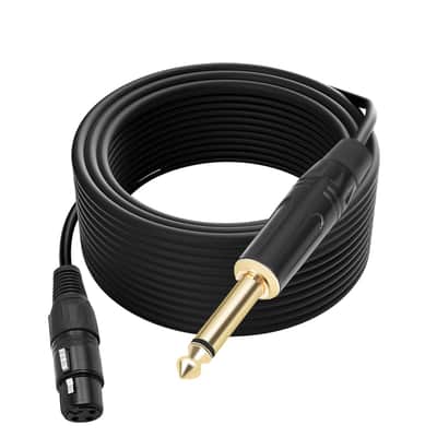 XLR Female to 1/4 TS Cable Microphone Cable TS 6.35mm Mono Jack Unbalanced 3-Pin XLR to 1/4 Inch Interconnect Cord for Speaker Microphone Guitar Saxophone AMP (3M) image 2