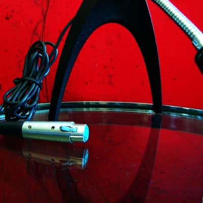 Vintage RARE 1960's RCA SK-30 dynamic microphone dark blue Low Z w Atlas stand & cable image 13